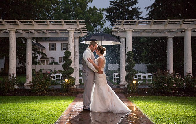 White Chimneys Wedding Gap PA Wedding | Rainy Wedding Day Photo | Photo by Richard and Tara Photography