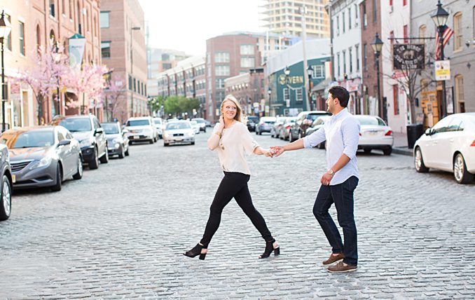 Engagement Photo Casual Outfit Inspiration | Fells Point Baltimore Engagement Session | Baltimore Engagement Photos | Photo by Richard and Tara Photography