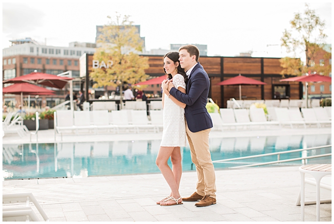 Sagamore Pendry Baltimore Engagement Photo | Sagamore Pendry Baltimore Wedding | Fell's Point Baltimore Engagement Session | Summer Engagement Inspiration in downtown Baltimore | Summer engagement outfit inspiration | Photo by Richard and Tara Photography