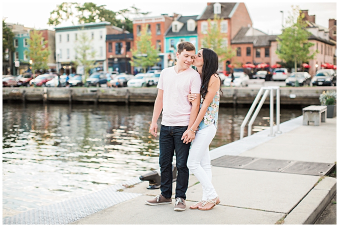 Fell's Point Baltimore Engagement Session | Summer Engagement Inspiration in downtown Baltimore | Summer engagement outfit inspiration | Photo by Richard and Tara Photography