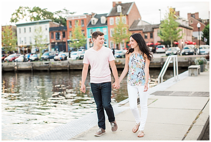 Fell's Point Baltimore Engagement Session | Summer Engagement Inspiration in downtown Baltimore | Summer engagement outfit inspiration | Photo by Richard and Tara Photography