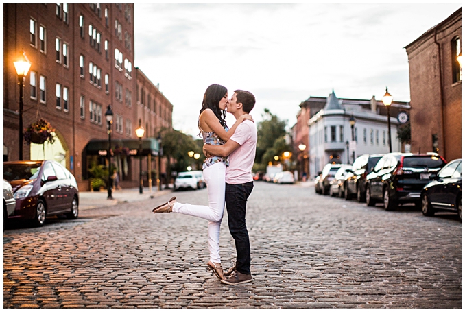 Fell's Point Baltimore Engagement Session | Summer Engagement Inspiration in downtown Baltimore | Summer engagement outfit inspiration | Photo by Richard and Tara Photography